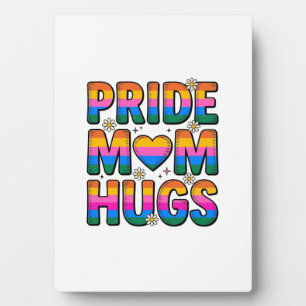 Pride Mum Hugs Vintage Rainbow Vector Design_1 Plaque