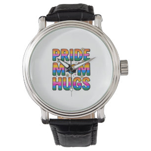 Pride Mum Hugs Vintage Rainbow Vector Design_1 Watch