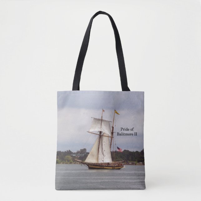 Pride of Baltimore II all over tote bag (Front)