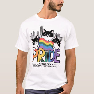 Pride of Charlotte City North Carolina USA Rainbow T-Shirt