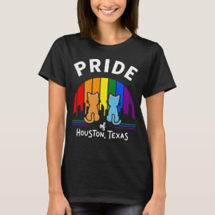 Pride of Houston City Texas USA Rainbow Flag T-Shirt