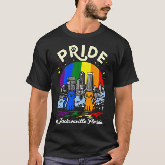 Pride of Jacksonville City Florida Cats Rainbow Fl T-Shirt