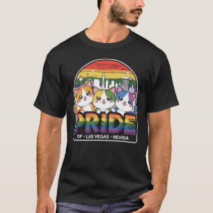 Pride of Las Vegas City Nevada USA Rainbow Flag T-Shirt