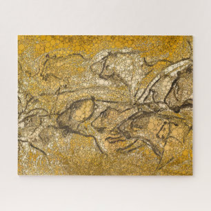 Pride Of Lions, Infinity Dots - After Chauvet Cave Jigsaw Puzzle