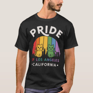 Pride of Los Angeles City California USA Rainbow F T-Shirt