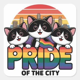 Pride of Los Angeles City California USA Square Sticker