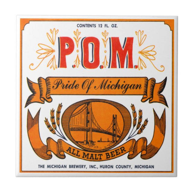 Pride Of Michigan Beer Tile (Front)