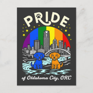 Pride of Oklahoma City OKC Dogs Rainbow Flag Postcard