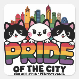 Pride of Philadelphia City Pennsylvania USA Rainbo Square Sticker