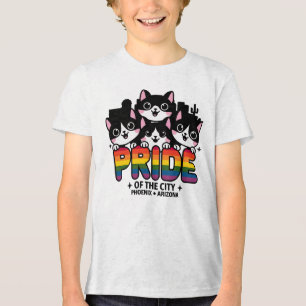 Pride of Phoenix City Arizona USA Rainbow Flag Tri-Blend Shirt