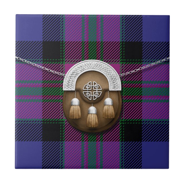 Pride Of Scotland Fashion Tartan And Sporran Tile (Front)