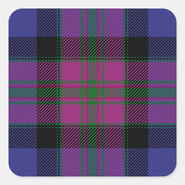 Pride Of Scotland Fashion Tartan Square Sticker (Front)