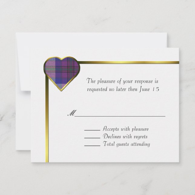 Pride of Scotland Heart RSVP Card (Front)