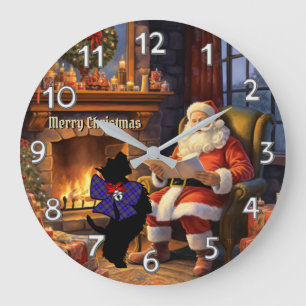 Pride of Scotland Scottie Dog Xmas Personalised Large Clock