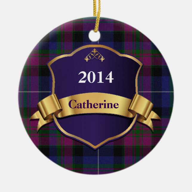 Pride of Scotland Tartan Plaid Custom ornament (Front)