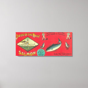 Pride of the Navy Salmon Can Label Canvas Print