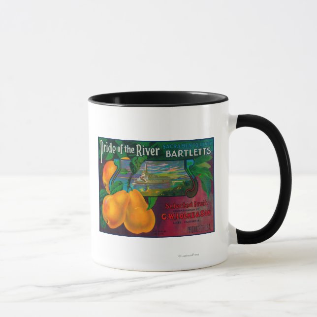 Pride of the River Pear Crate LabelLocke, CA Mug (Right)
