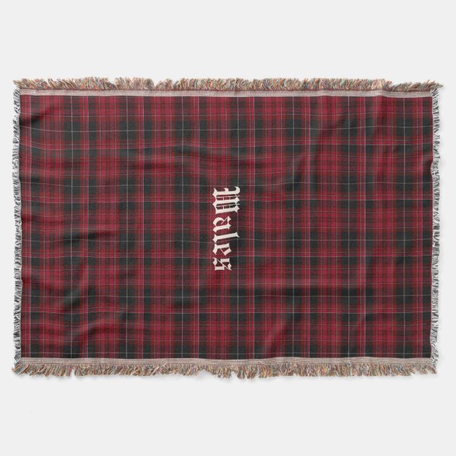Pride of Wales Tartan Plaid Custom Throw Blanket (Front)