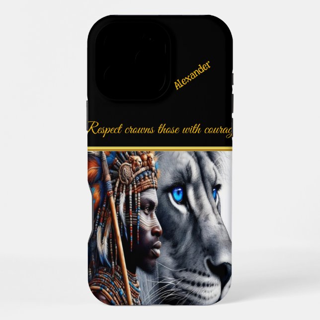 Pride of warriors, king of beasts iPhone case (Back)