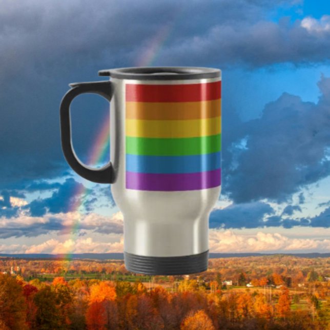 Pride on the Go: Rainbow Flag Travel Mug (Creator Uploaded)
