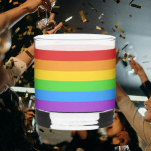 Pride on the Rocks: Rainbow Flag Whiskey Glass