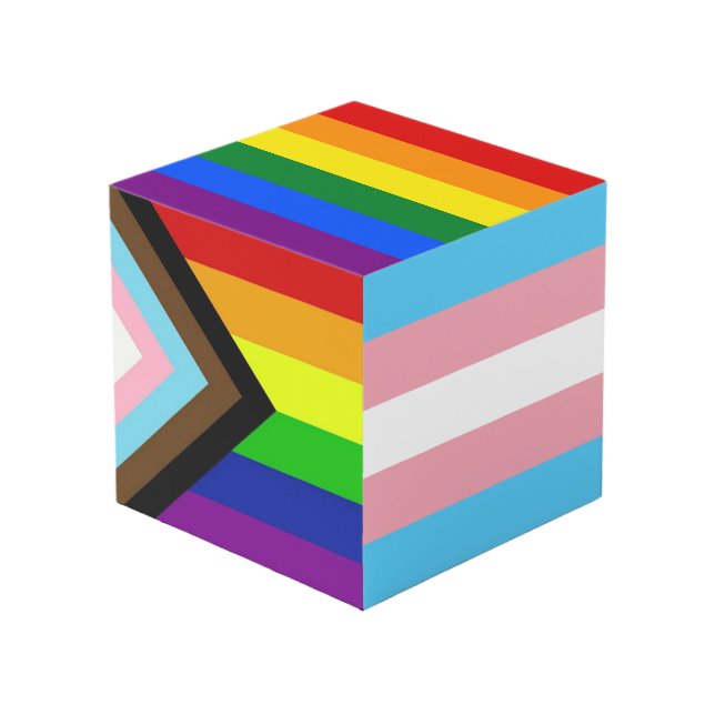 Pride Paperweight Cube (Front Angled)