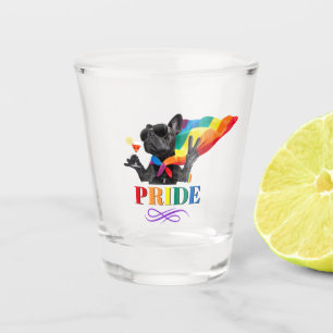 Pride Party Dog in Rainbow Cape Shot Glass