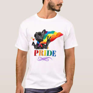 Pride Party Dog in Rainbow Cape T-Shirt