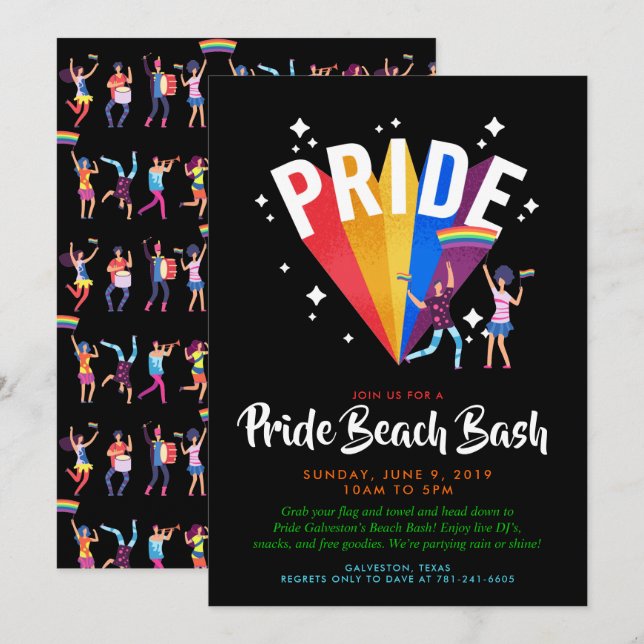 Pride Party Invitation | PRIDE (Front/Back)