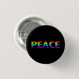 Pride Peace lgbt lgbtq queer gay rainbow black 3 Cm Round Badge