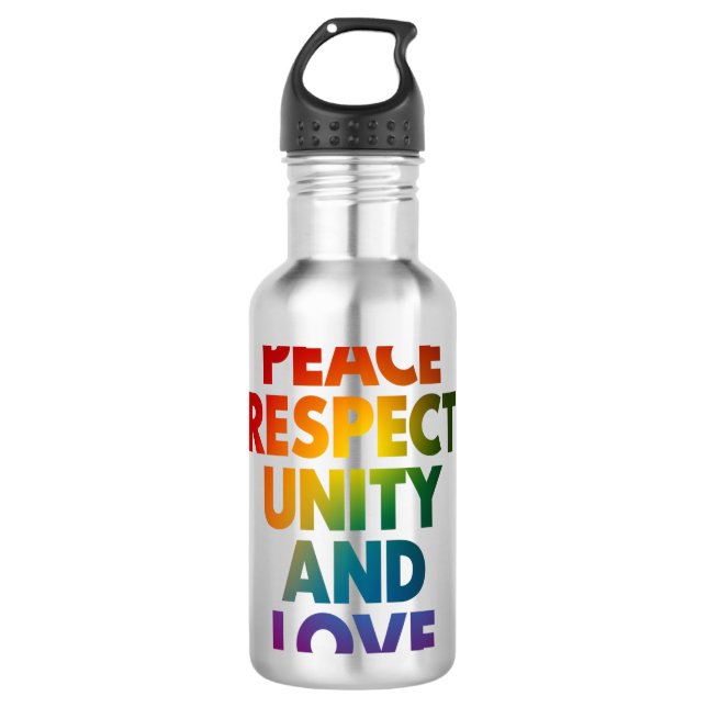 Pride Peace Respect Unity And Love  710 Ml Water Bottle (Front)