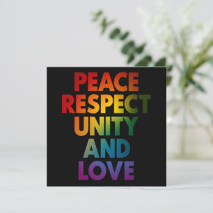 Pride Peace Respect Unity And Love  Invitation