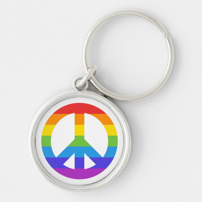 Pride Peace Sign Keychain (Front)