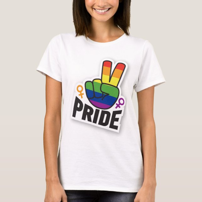Pride Peace white womens T-Shirt (Front)