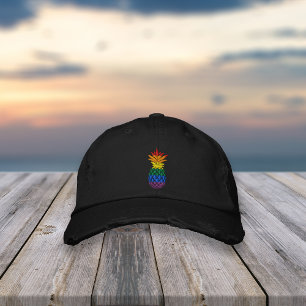 Pride Pineapple Rainbow Flag Embroidered Hat