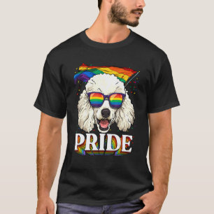 Pride Poodle LGBTQ Rainbow Flag Pride Month Puppy T-Shirt