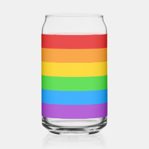 Pride Pour: Rainbow Flag Can Glass