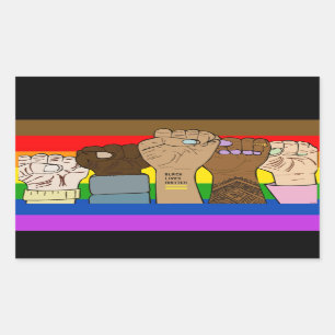Pride Power Fists / BLM Rectangular Sticker