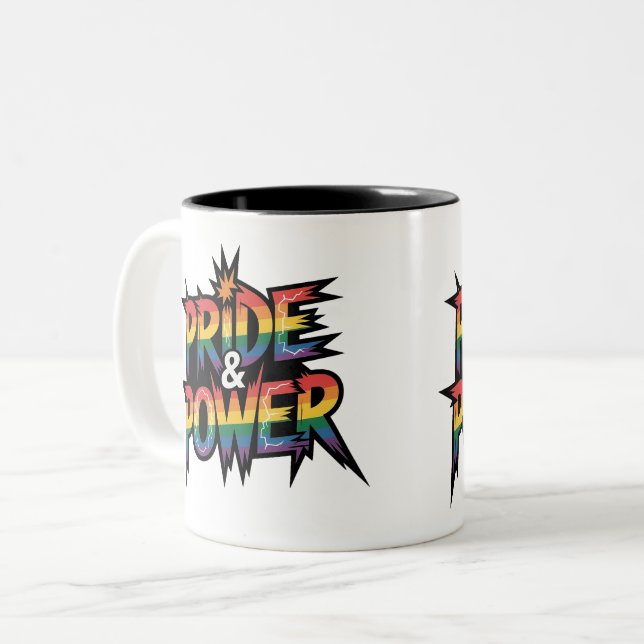 Pride & Power LGBTQ Two-Tone Coffee Mug (Front Left)