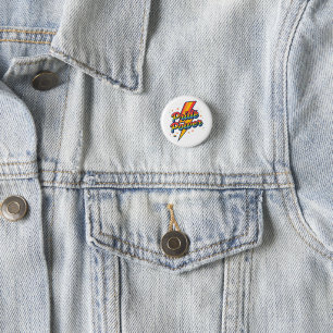 Pride Power Lightning – LGBTQ+ Rainbow Quote  3 Cm Round Badge