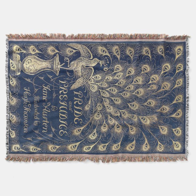 Pride & Prejudice Antique Cover Woven Throw (Front)