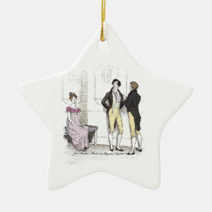 Pride & Prejudice Elizabeth Slighted by Mr. Darcy Ceramic Tree Decoration