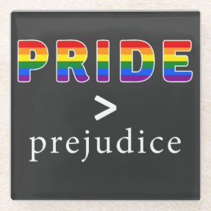 Pride & Prejudice Pride shirt Glass Coaster