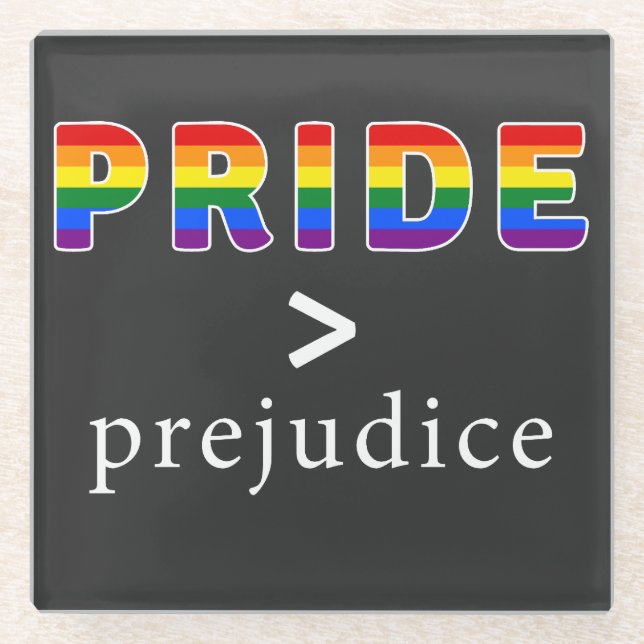 Pride & Prejudice Pride shirt Glass Coaster (Front)