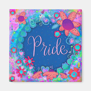 Pride Pretty Fun Colourful Floral Inspirivity Magnet
