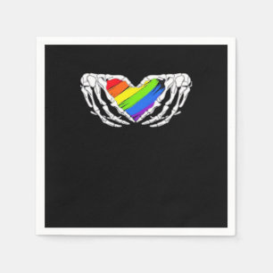 Pride - Pride Skeleton Hands With Heart 2 Classic Napkin