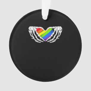 Pride - Pride Skeleton Hands With Heart 2 Classic Ornament