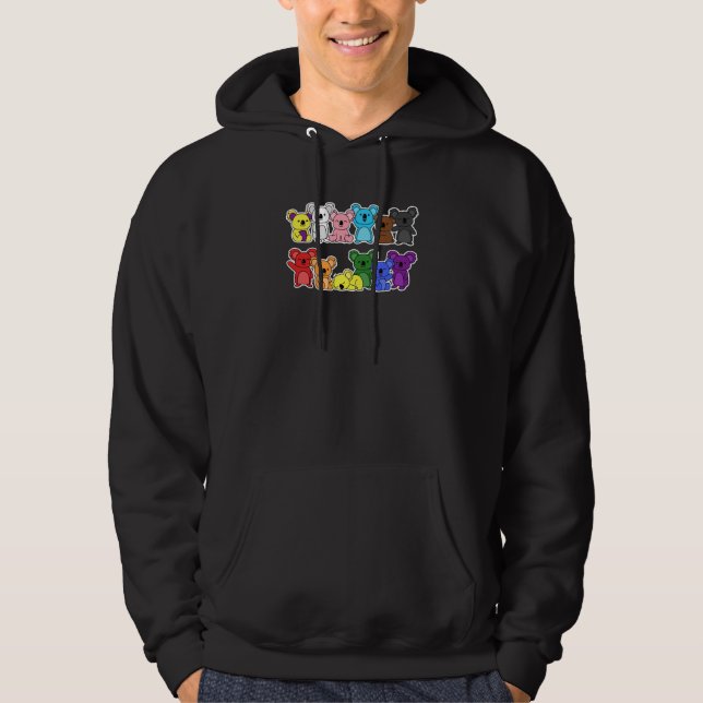 Pride Progress Flag Koala Design for Equality  Hoodie (Front)