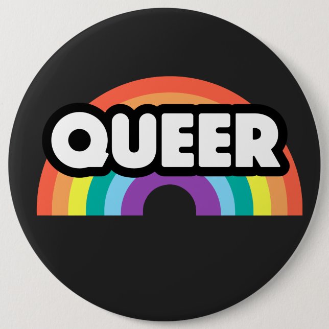 pride- Queer rainbow love is love.         Button (Front)