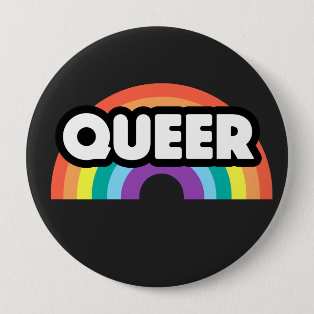 pride- Queer rainbow love is love.         Button (Front)
